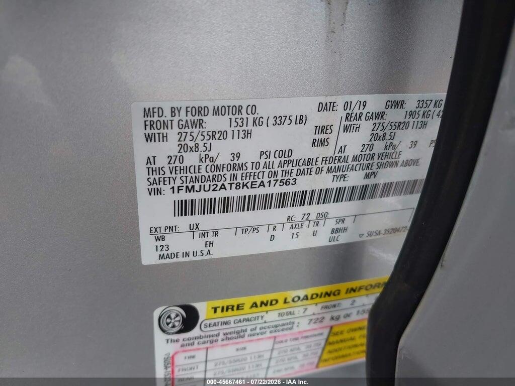 1FMJU2AT8KEA17563 2019 FORD EXPEDITION photo no. 9