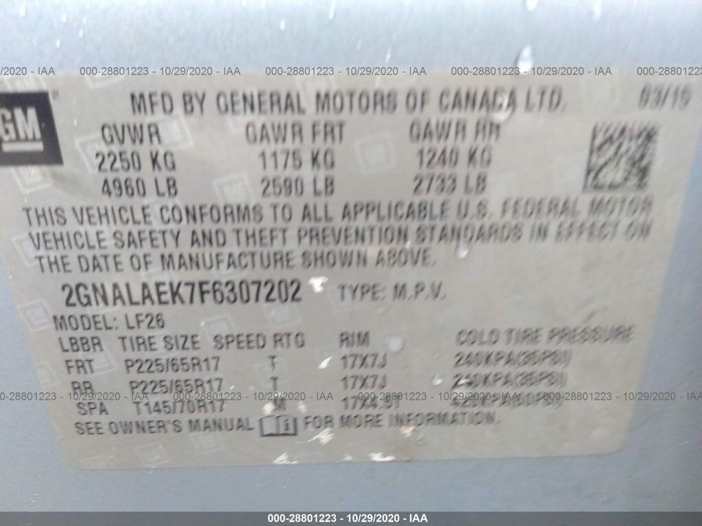 2GNALAEK7F6307202 2015 CHEVROLET EQUINOX photo no. 9
