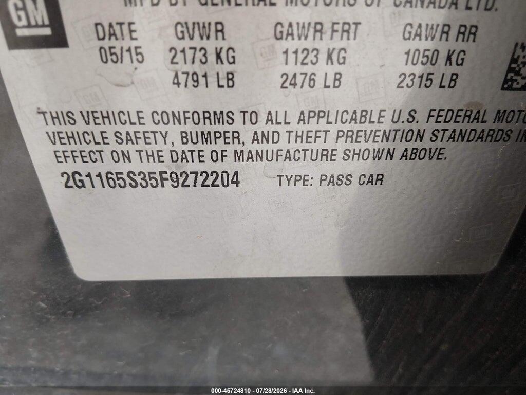 2G1165S35F9272204 2015 CHEVROLET IMPALA photo no. 9