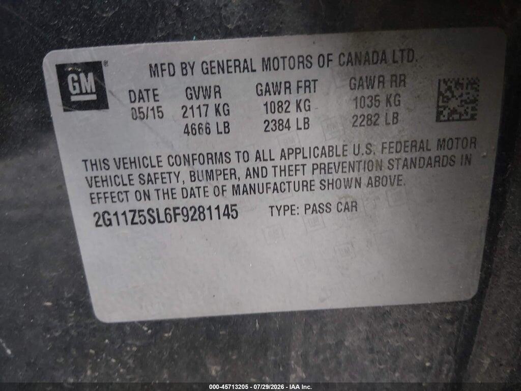 2G11Z5SL6F9281145 2015 CHEVROLET IMPALA photo no. 9