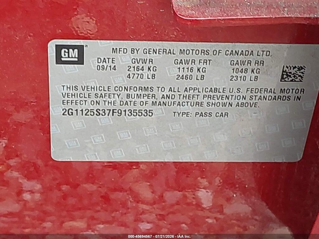 2G1125S37F9135535 2015 CHEVROLET IMPALA photo no. 9