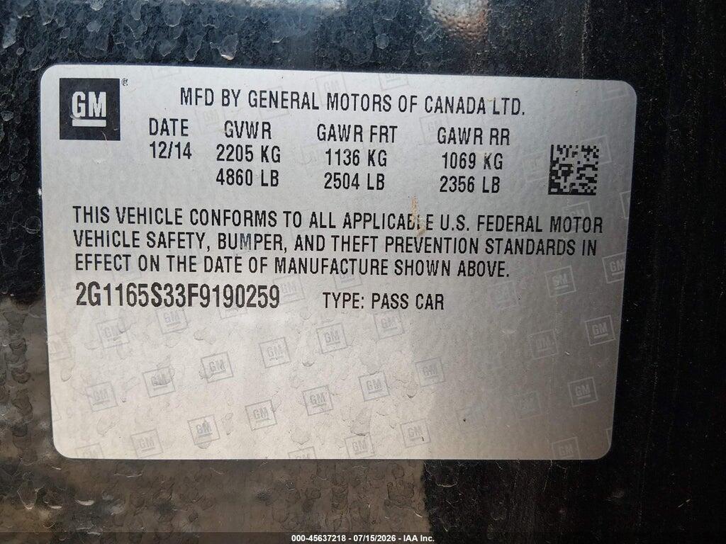2G1165S33F9190259 2015 CHEVROLET IMPALA photo no. 9