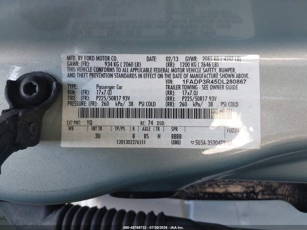 1FADP3R45DL280867 2013 FORD FOCUS ELECTRIC photo no. 9