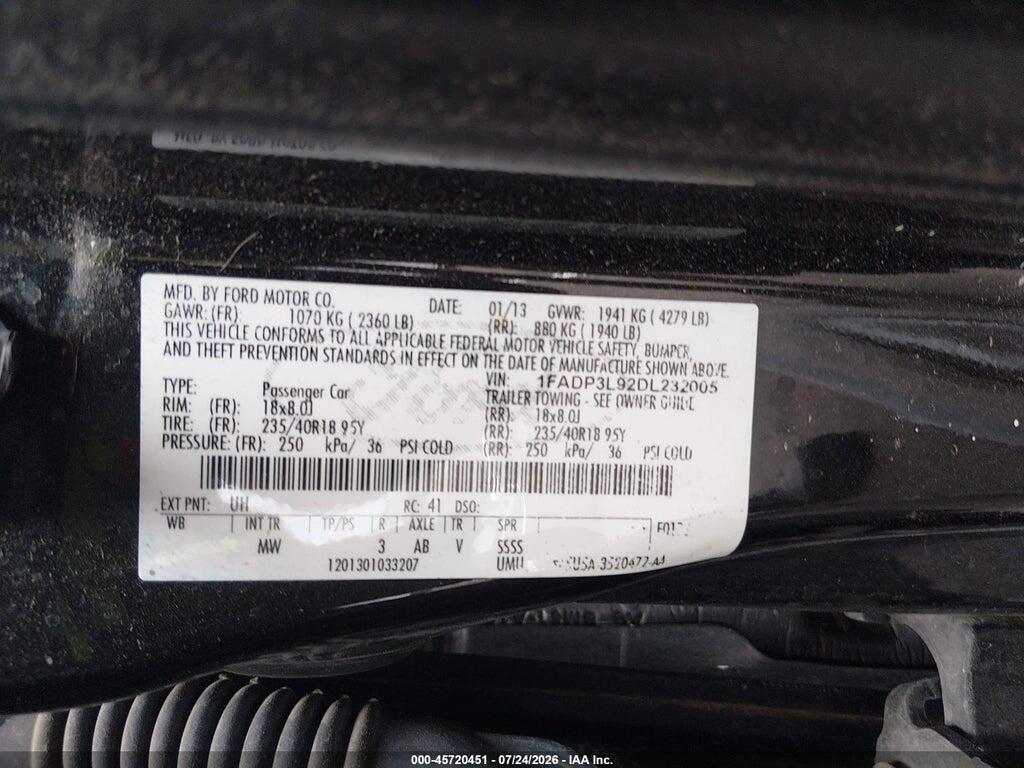 1FADP3L92DL232005 2013 FORD FOCUS ST photo no. 9