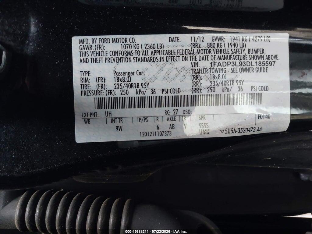 1FADP3L93DL185597 2013 FORD FOCUS ST photo no. 9