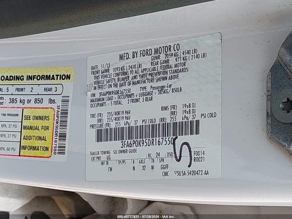 3FA6P0K95DR167550 2013 FORD FUSION photo no. 9