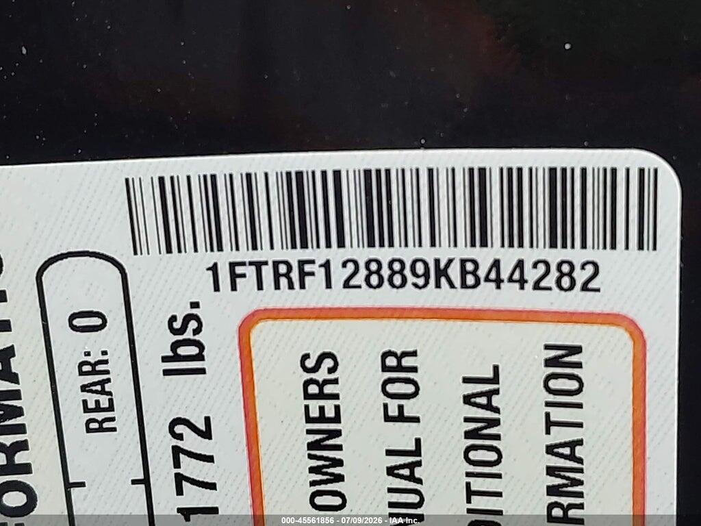 1FTRF12889KB44282 2009 FORD F-150 photo no. 9