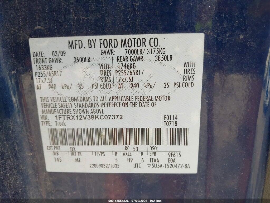 1FTRX12V39KC07372 2009 FORD F-150 photo no. 9
