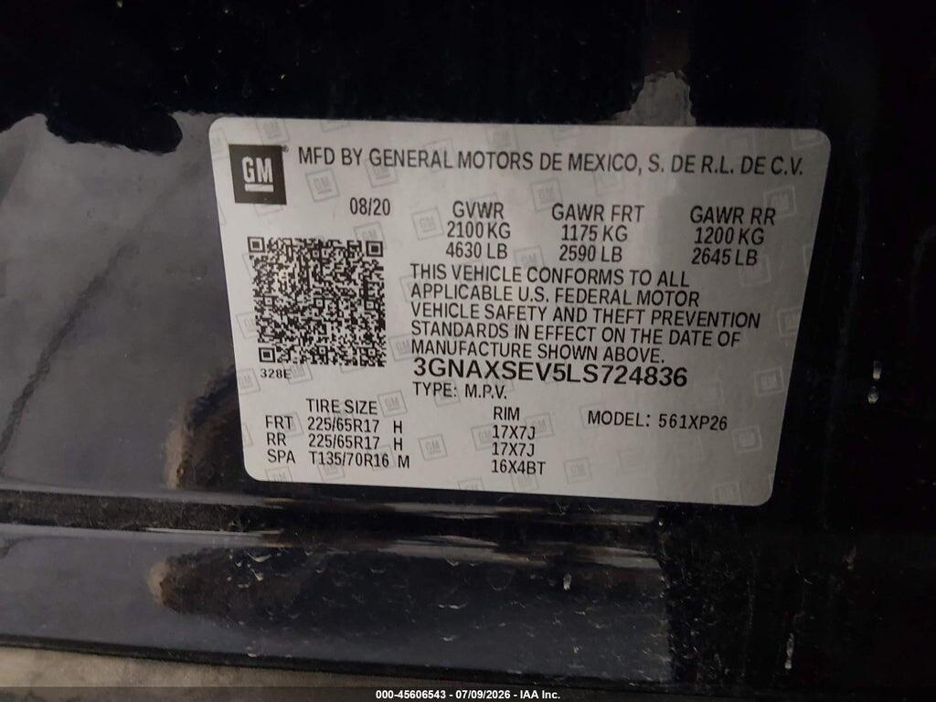 3GNAXSEV5LS724836 2020 CHEVROLET EQUINOX photo no. 9
