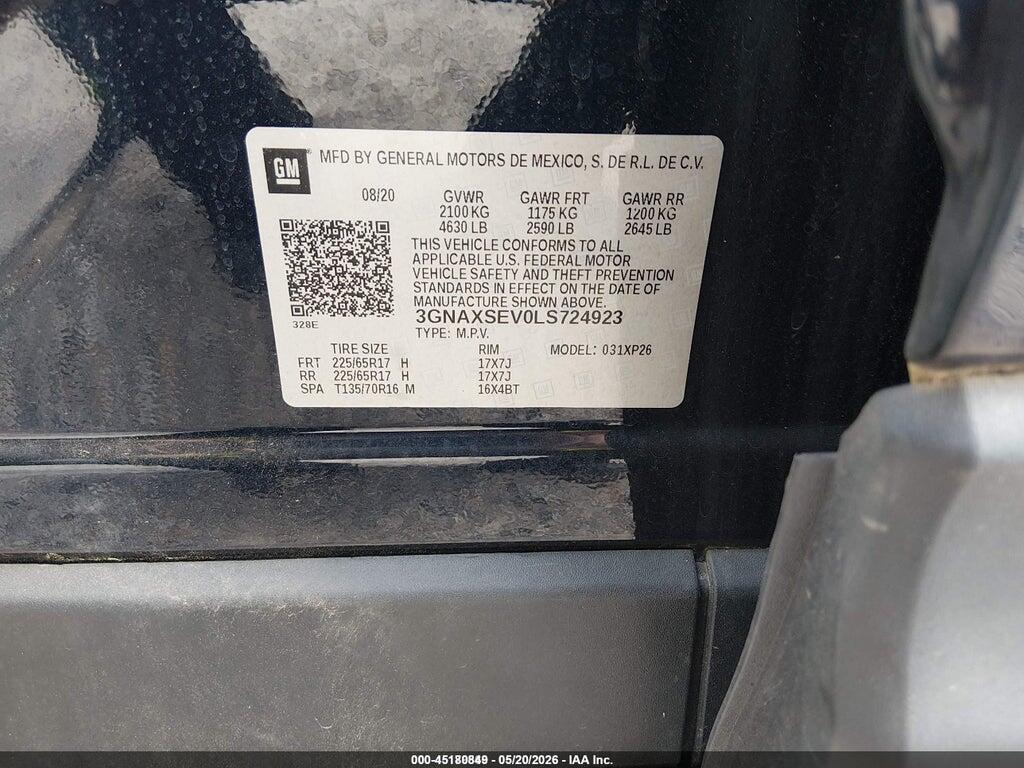 3GNAXSEV0LS724923 2020 CHEVROLET EQUINOX photo no. 9