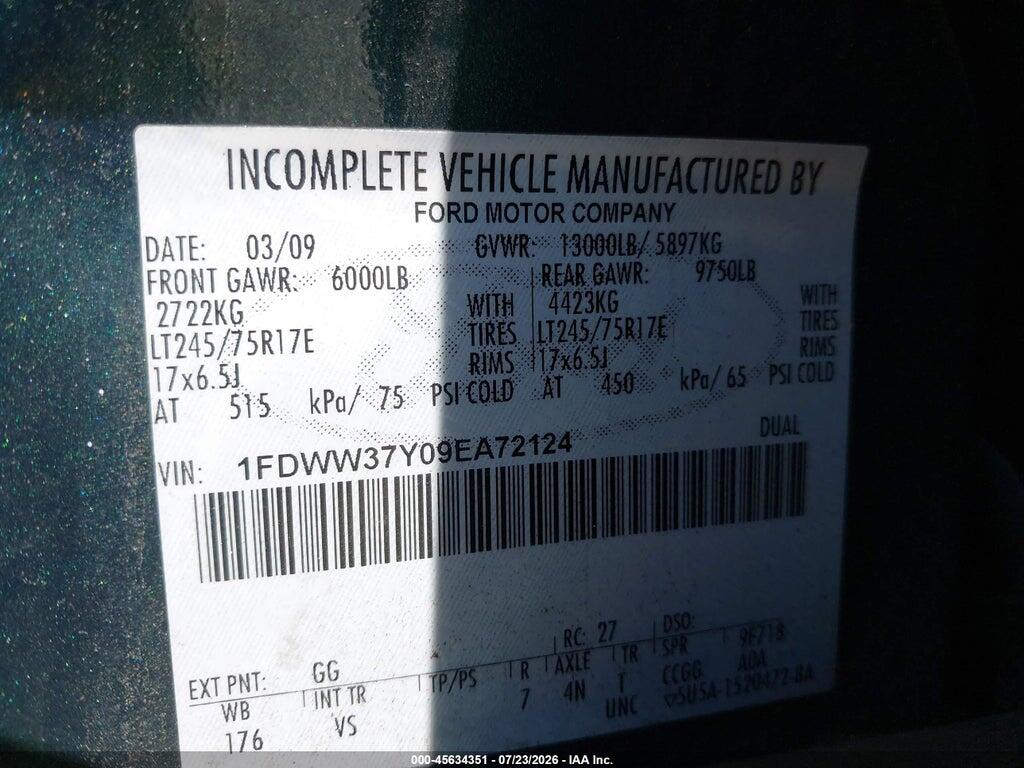 1FDWW37Y09EA72124 2009 FORD F-350 CHASSIS photo no. 8
