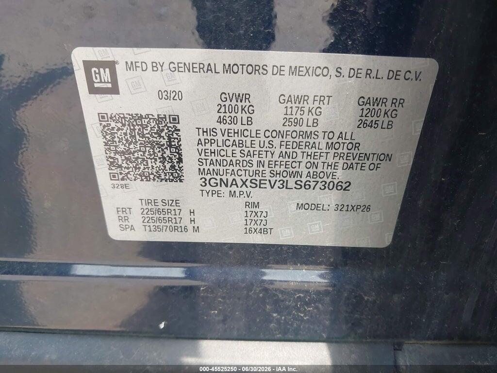 3GNAXSEV3LS673062 2020 CHEVROLET EQUINOX photo no. 9