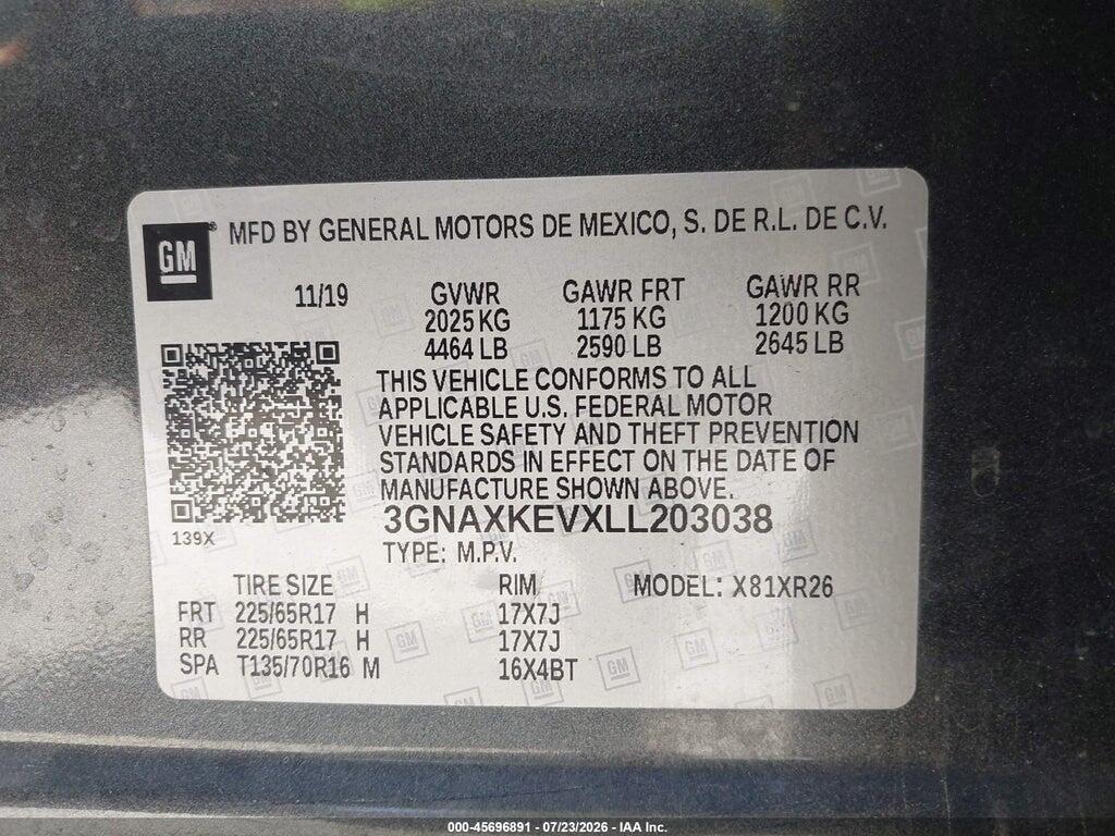 3GNAXKEVXLL203038 2020 CHEVROLET EQUINOX photo no. 9