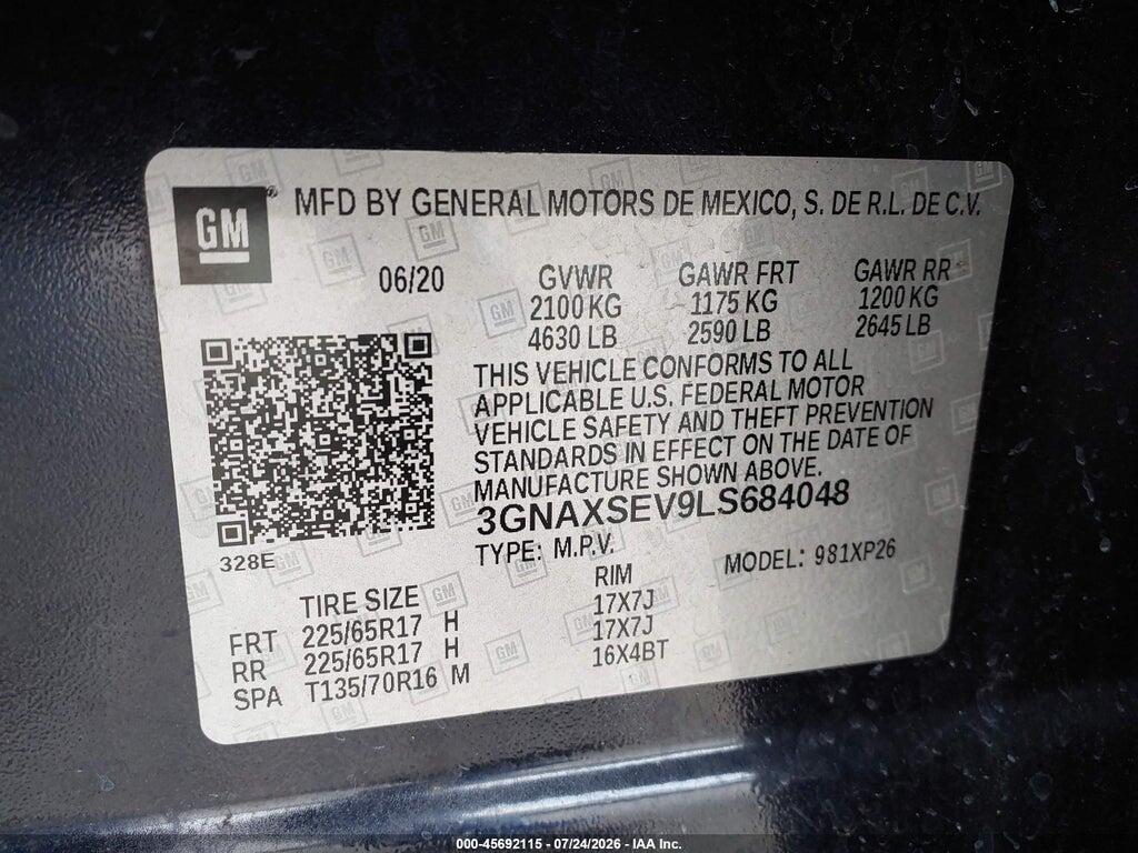 3GNAXSEV9LS684048 2020 CHEVROLET EQUINOX photo no. 9