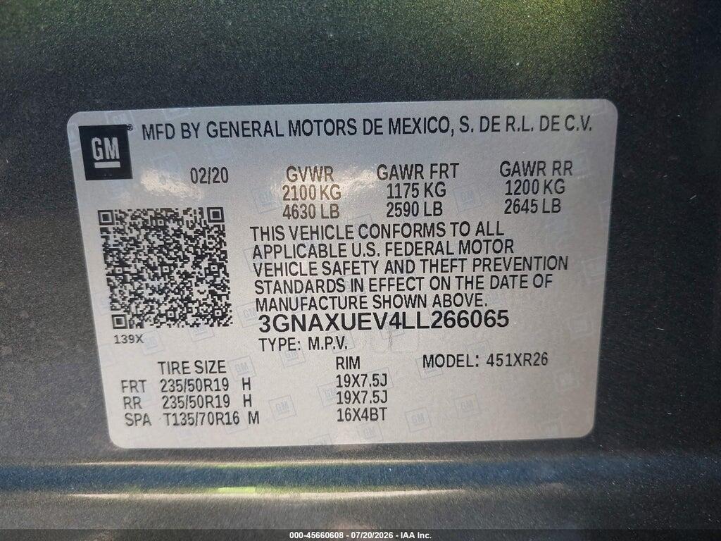 3GNAXUEV4LL266065 2020 CHEVROLET EQUINOX photo no. 9
