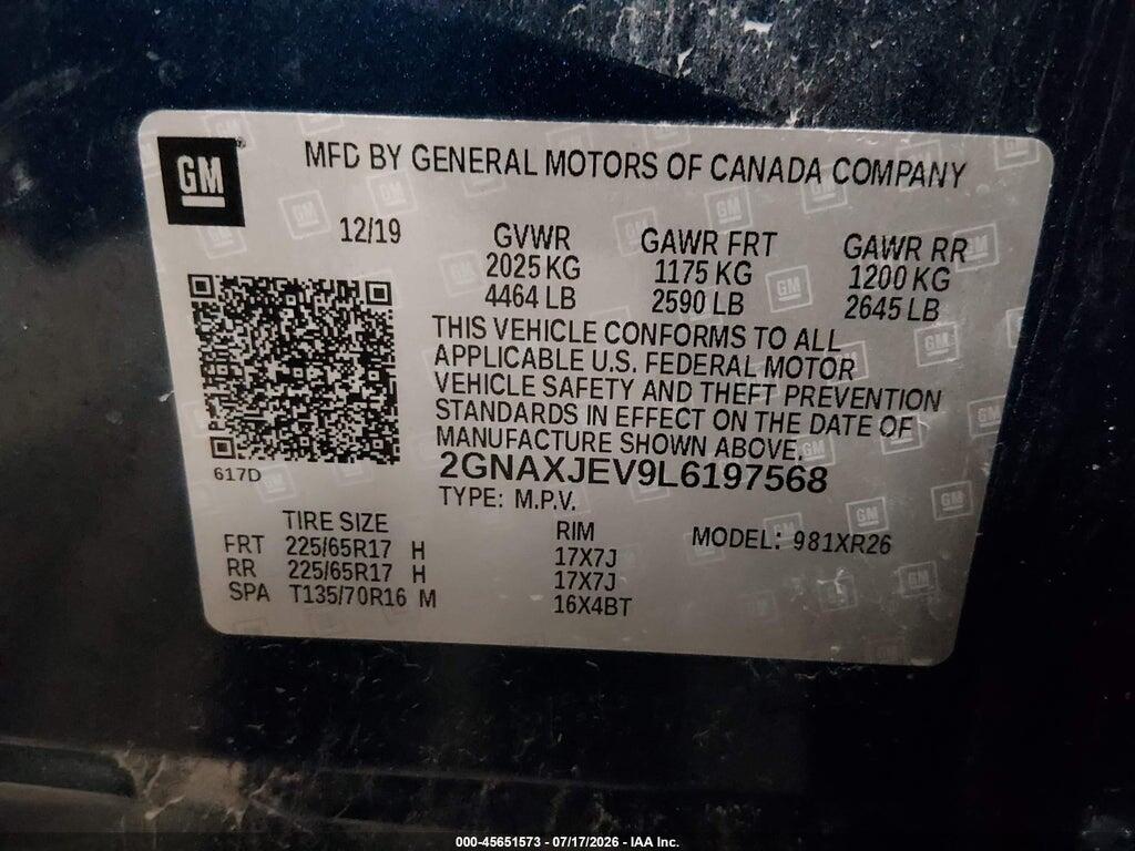 2GNAXJEV9L6197568 2020 CHEVROLET EQUINOX photo no. 9