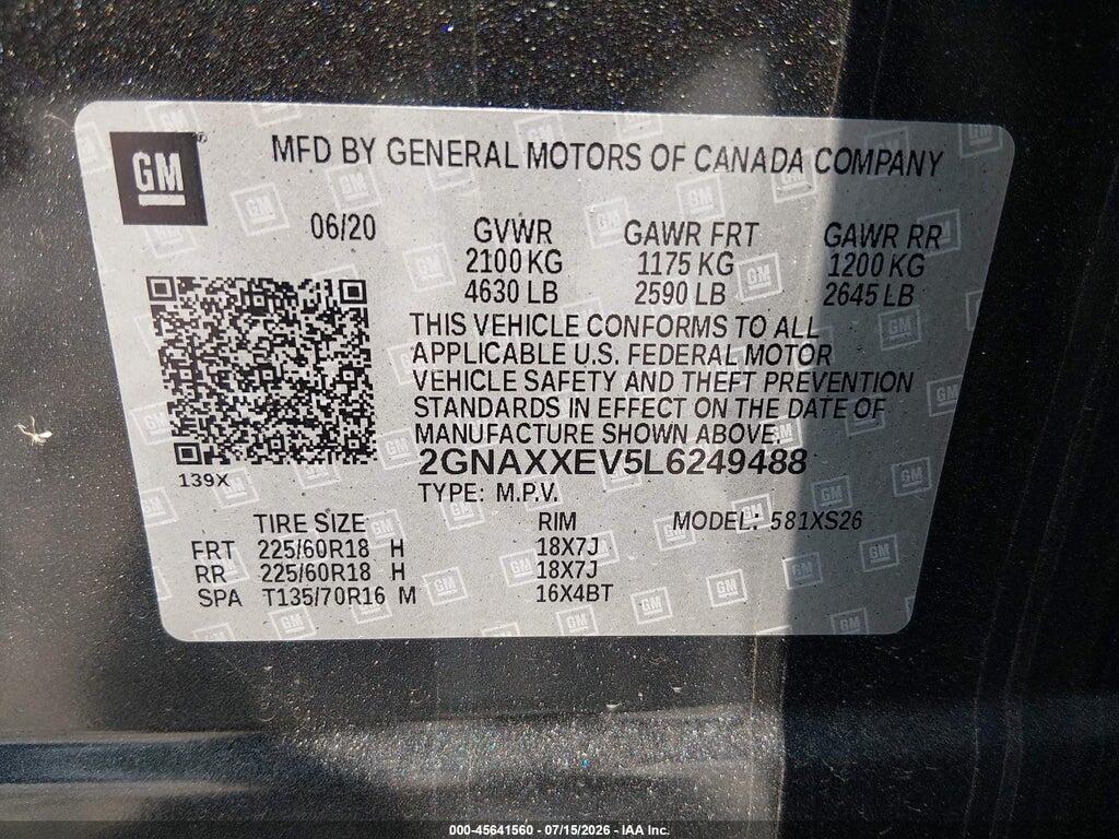 2GNAXXEV5L6249488 2020 CHEVROLET EQUINOX photo no. 9