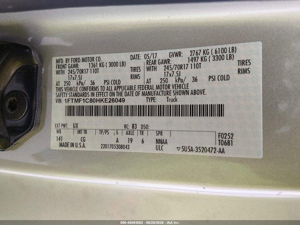 1FTMF1C80HKE26049 2017 FORD F-150 photo no. 9