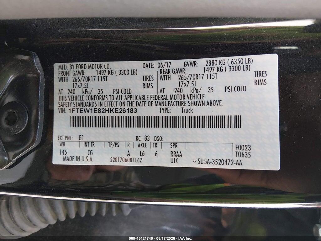 1FTEW1E82HKE26183 2017 FORD F-150 photo no. 9