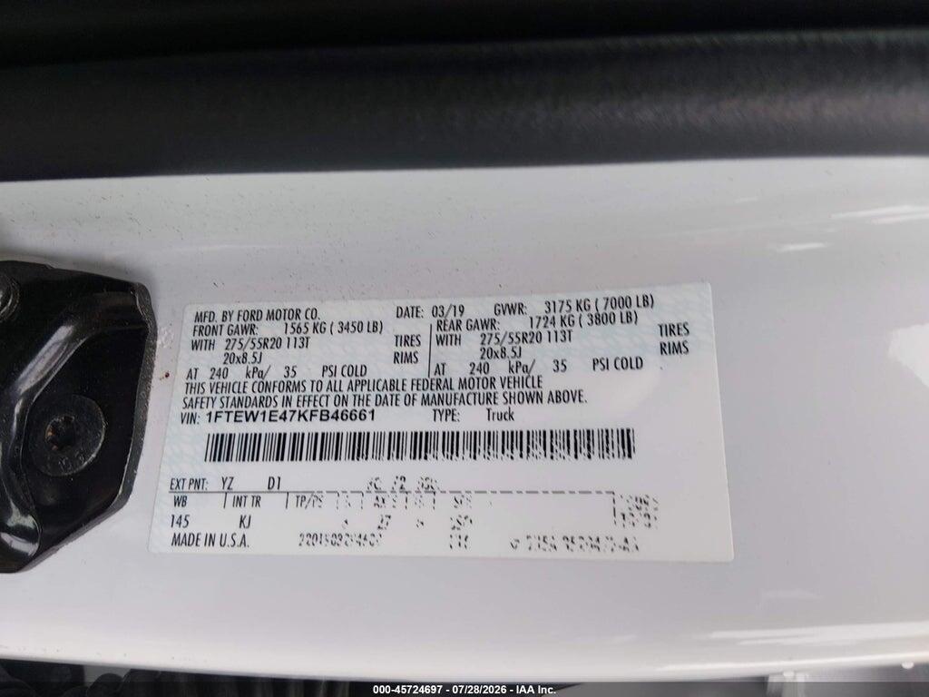 1FTEW1E47KFB46661 2019 FORD F-150 photo no. 9