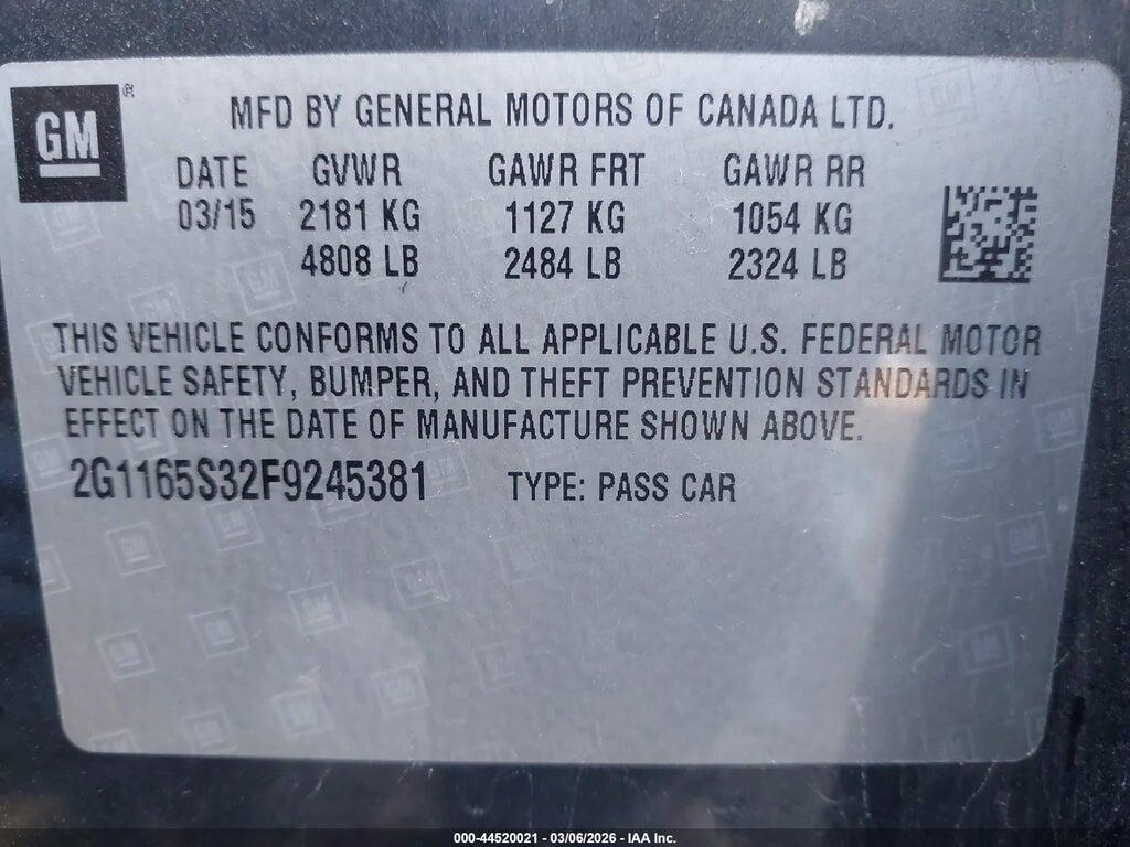 2G1165S32F9245381 2015 CHEVROLET IMPALA photo no. 9