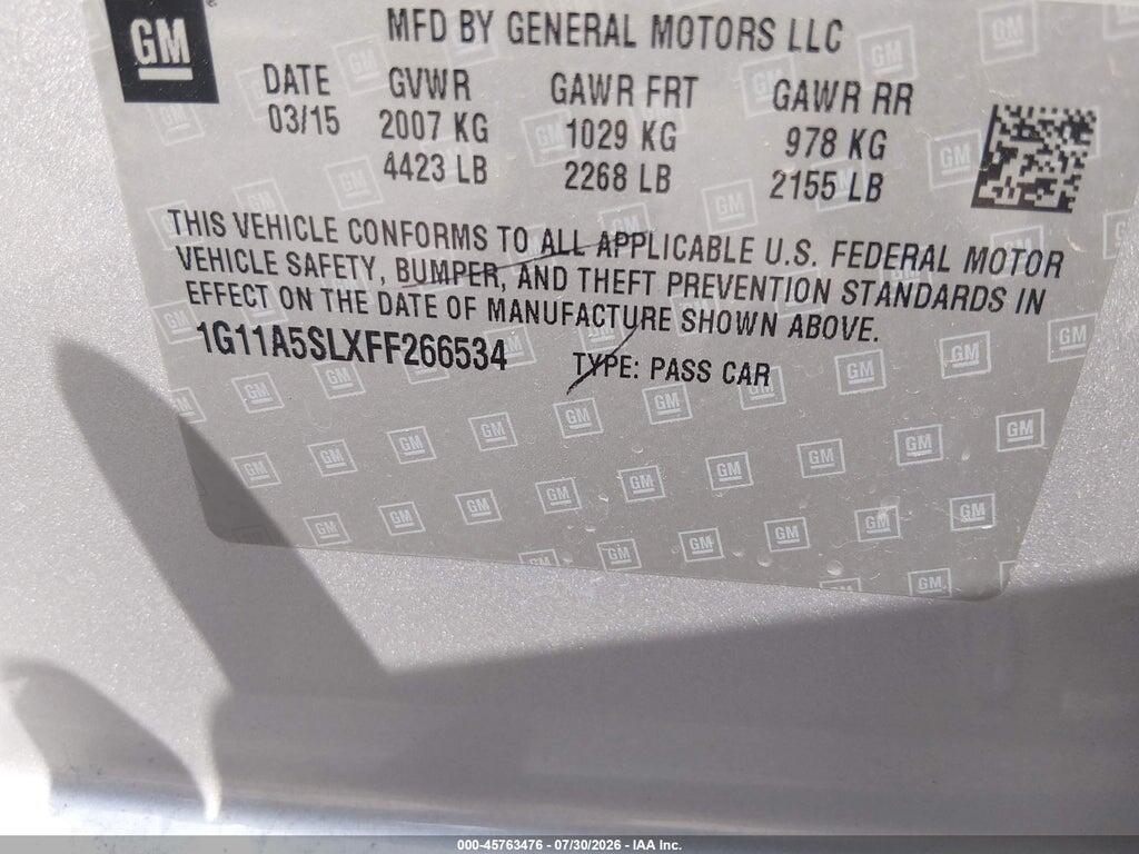 1G11A5SLXFF266534 2015 CHEVROLET MALIBU photo no. 9