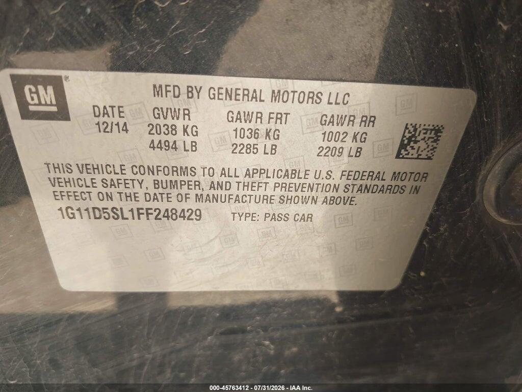 1G11D5SL1FF248429 2015 CHEVROLET MALIBU photo no. 9