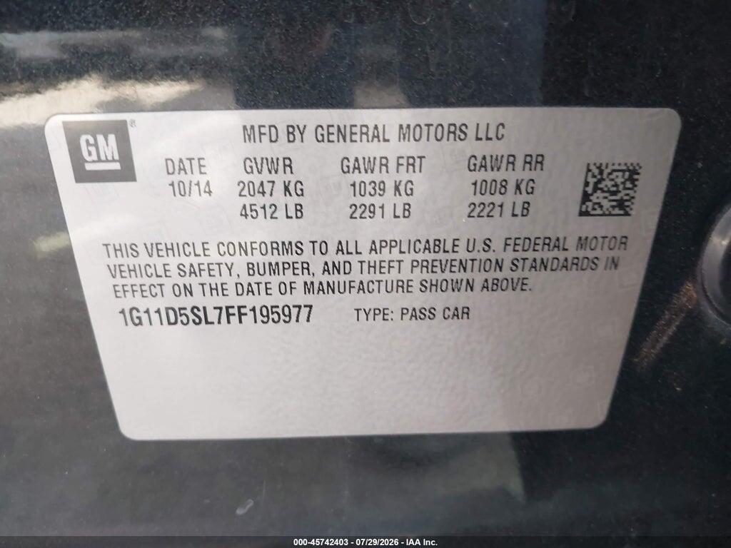 1G11D5SL7FF195977 2015 CHEVROLET MALIBU photo no. 9