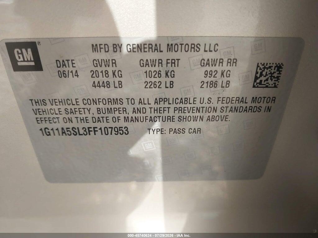 1G11A5SL3FF107953 2015 CHEVROLET MALIBU photo no. 9