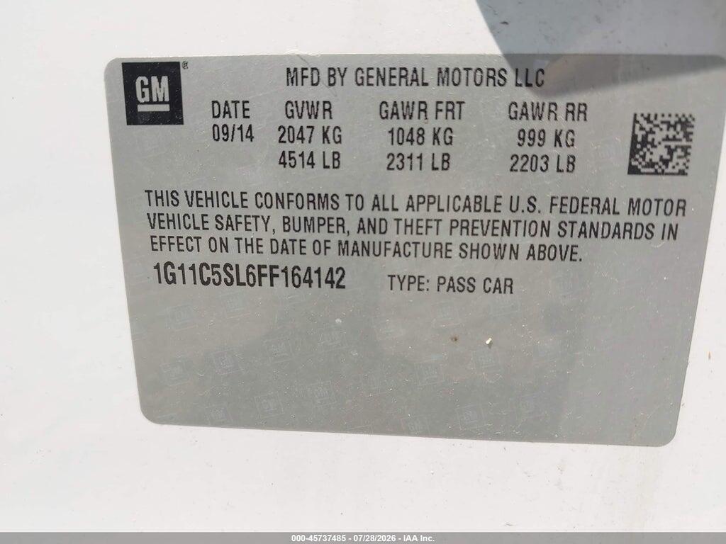 1G11C5SL6FF164142 2015 CHEVROLET MALIBU photo no. 9