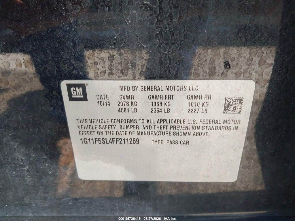 1G11F5SL4FF211269 2015 CHEVROLET MALIBU photo no. 9