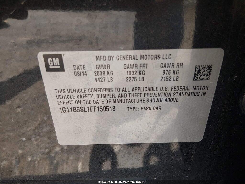 1G11B5SL7FF150513 2015 CHEVROLET MALIBU photo no. 9