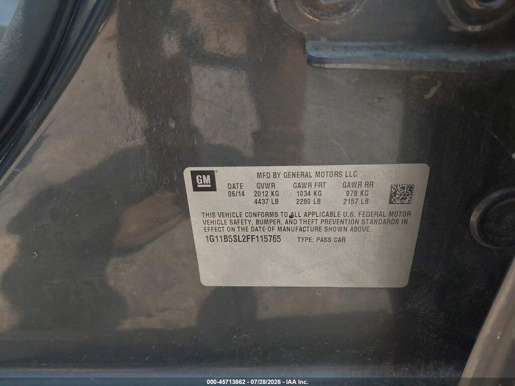 1G11B5SL2FF115765 2015 CHEVROLET MALIBU photo no. 9