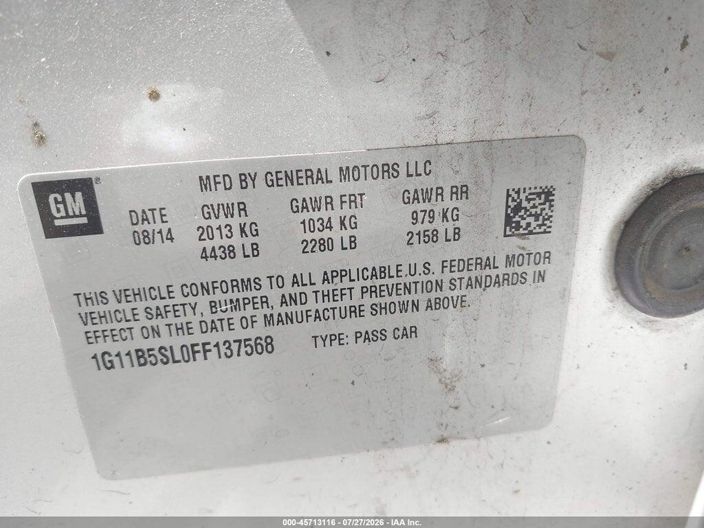 1G11B5SL0FF137568 2015 CHEVROLET MALIBU photo no. 9