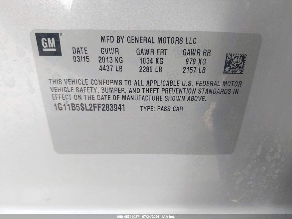 1G11B5SL2FF283941 2015 CHEVROLET MALIBU photo no. 9