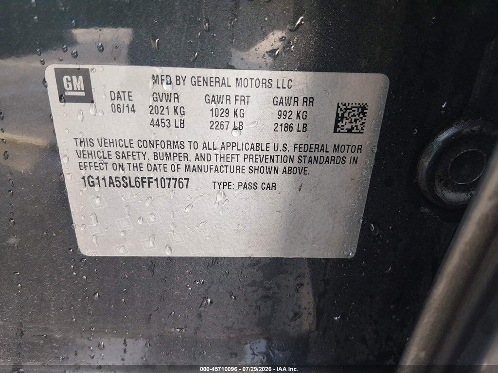 1G11A5SL6FF107767 2015 CHEVROLET MALIBU photo no. 9