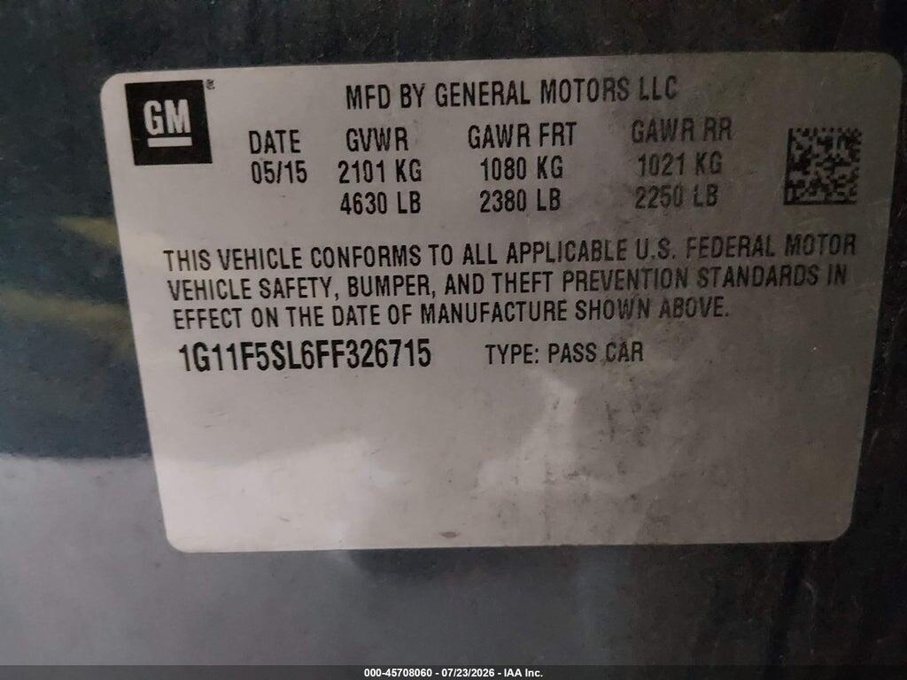 1G11F5SL6FF326715 2015 CHEVROLET MALIBU photo no. 9