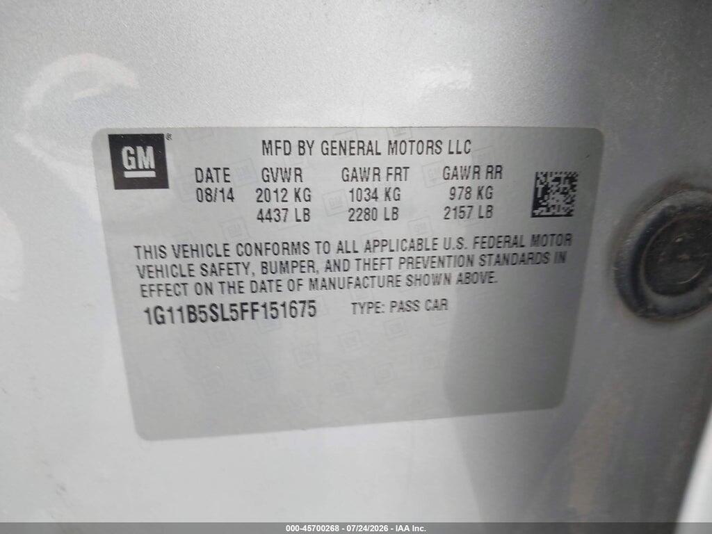 1G11B5SL5FF151675 2015 CHEVROLET MALIBU photo no. 9
