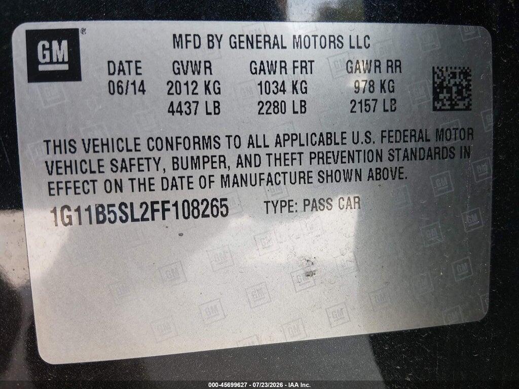1G11B5SL2FF108265 2015 CHEVROLET MALIBU photo no. 9