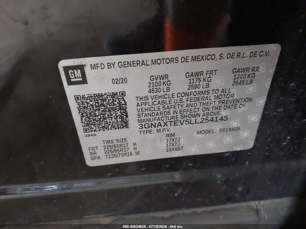3GNAXTEV5LL254145 2020 CHEVROLET EQUINOX photo no. 9
