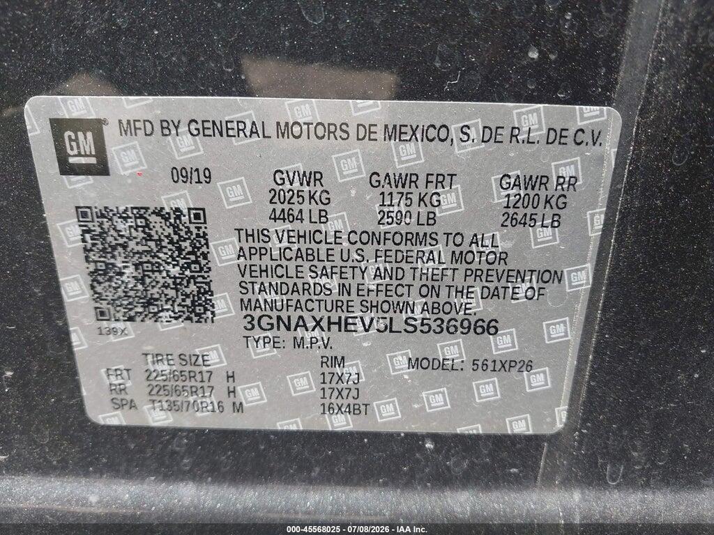 3GNAXHEV5LS536966 2020 CHEVROLET EQUINOX photo no. 9