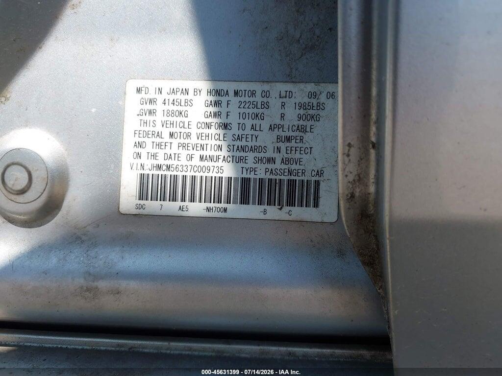 JHMCM56337C009735 2007 HONDA ACCORD photo no. 9