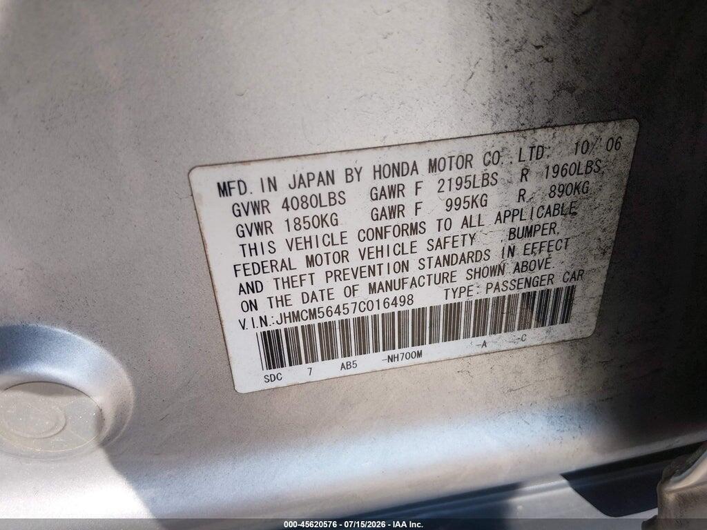 JHMCM56457C016498 2007 HONDA ACCORD photo no. 9
