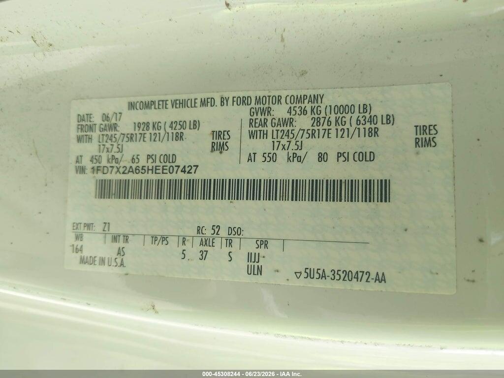 1FD7X2A65HEE07427 2017 FORD F-250 photo no. 9