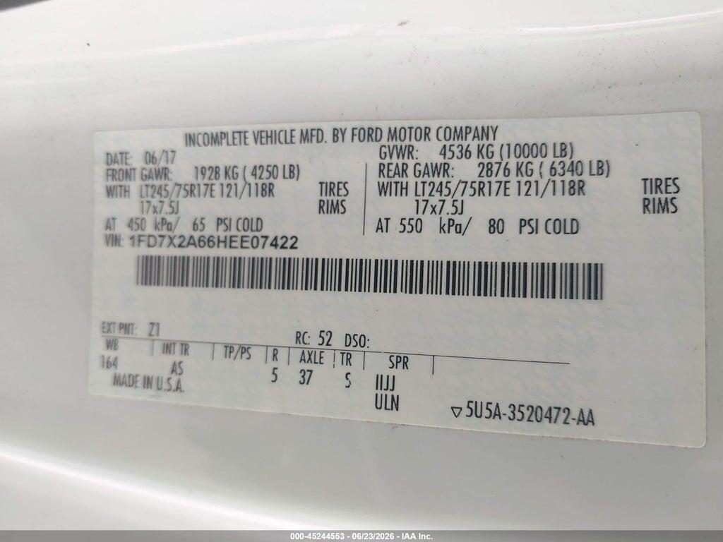 1FD7X2A66HEE07422 2017 FORD F-250 photo no. 9