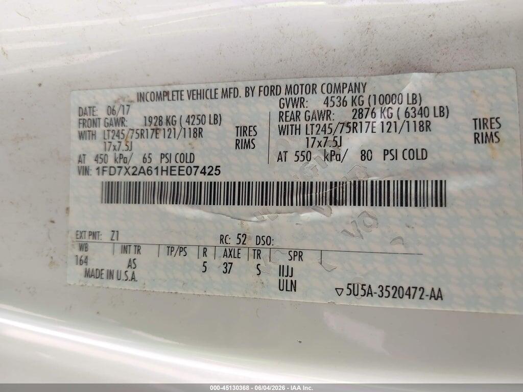 1FD7X2A61HEE07425 2017 FORD F-250 photo no. 9