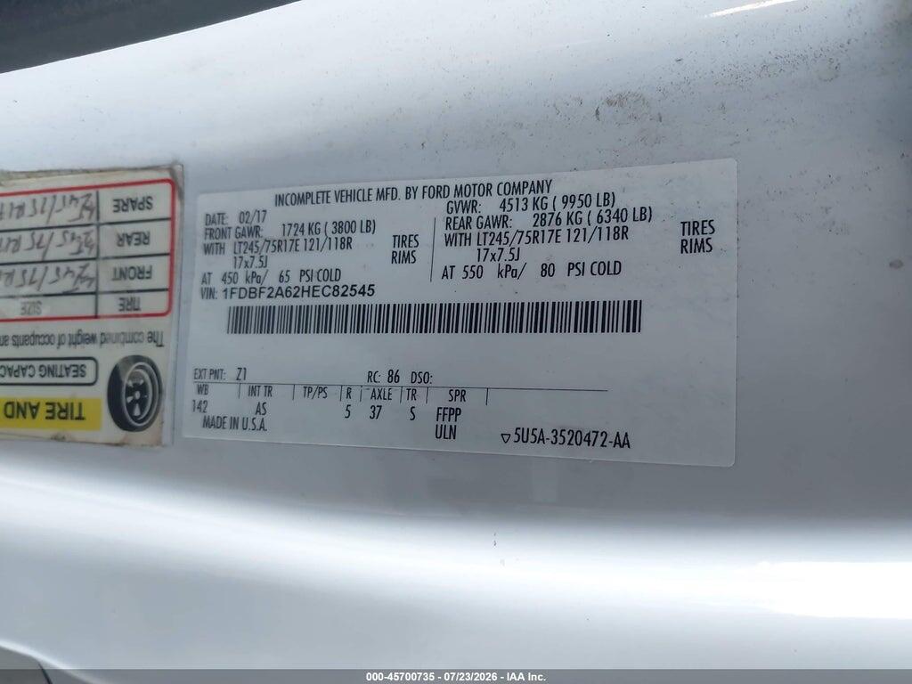 1FDBF2A62HEC82545 2017 FORD F-250 photo no. 9