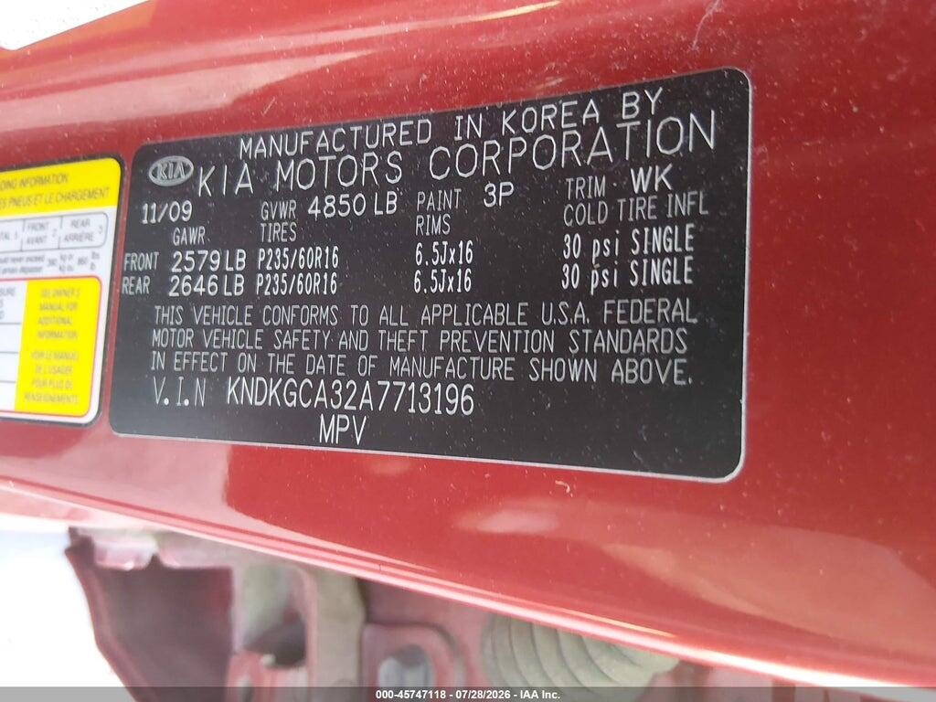 KNDKGCA32A7713196 2010 KIA SPORTAGE photo no. 9