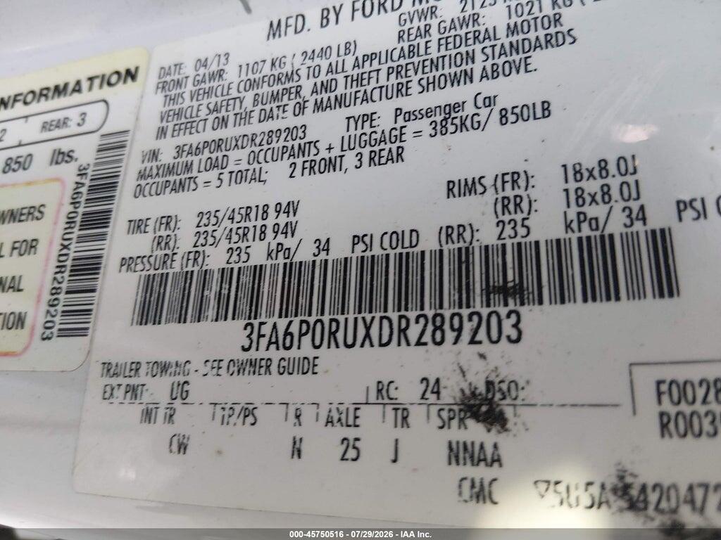 3FA6P0RUXDR289203 2013 FORD FUSION HYBRID photo no. 9