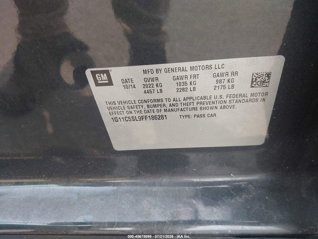 1G11C5SL9FF186281 2015 CHEVROLET MALIBU photo no. 9